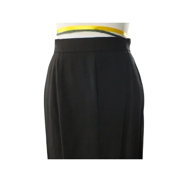 90's Patricia Rhodes Couture Black Rayon Crepe Trumpet Maxi Skirt Lined 4 - Picture 7 of 11